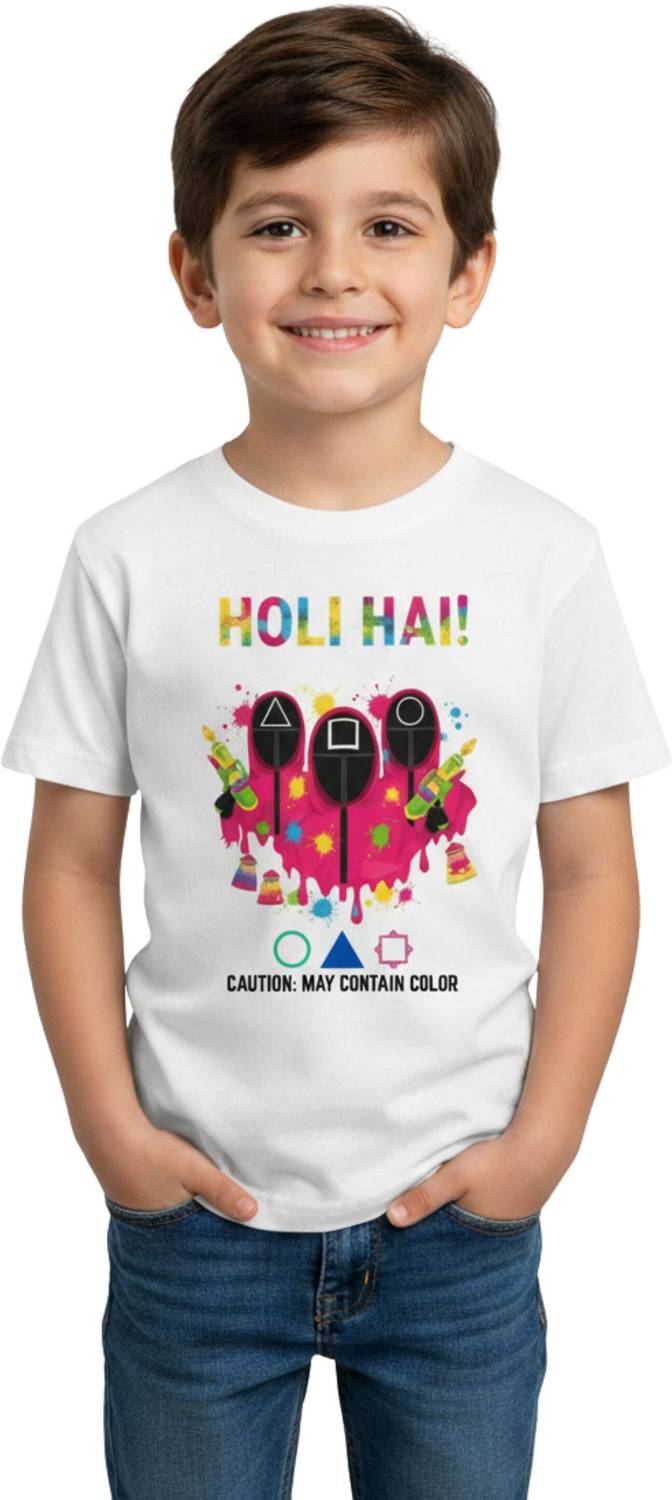 BRATMA Boys & Girls Typography, Graphic Print Polyester Regular T Shirt
