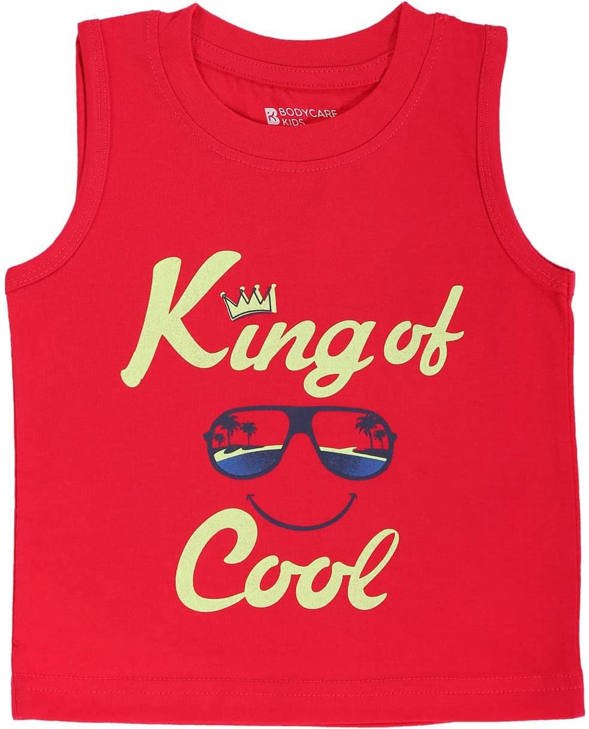 BodyCare Boys Typography, Printed Cotton Blend Regular T Shirt