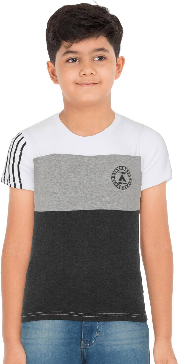 AIDAN PAUL Boys Colorblock Pure Cotton Regular T Shirt