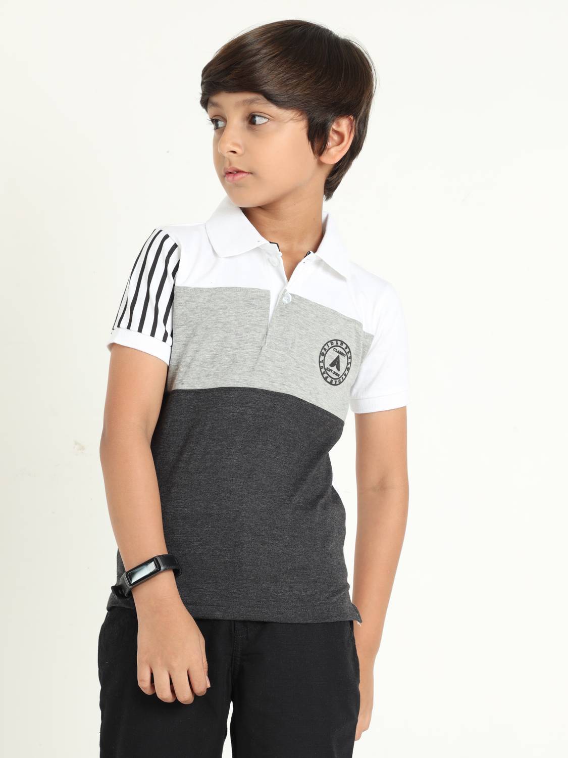 AIDAN PAUL Boys Colorblock Pure Cotton Regular T Shirt