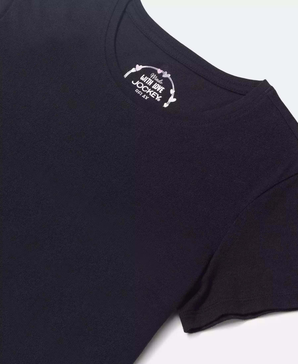 Image of JOCKEY Girls Solid Pure Cotton Regular T Shirt