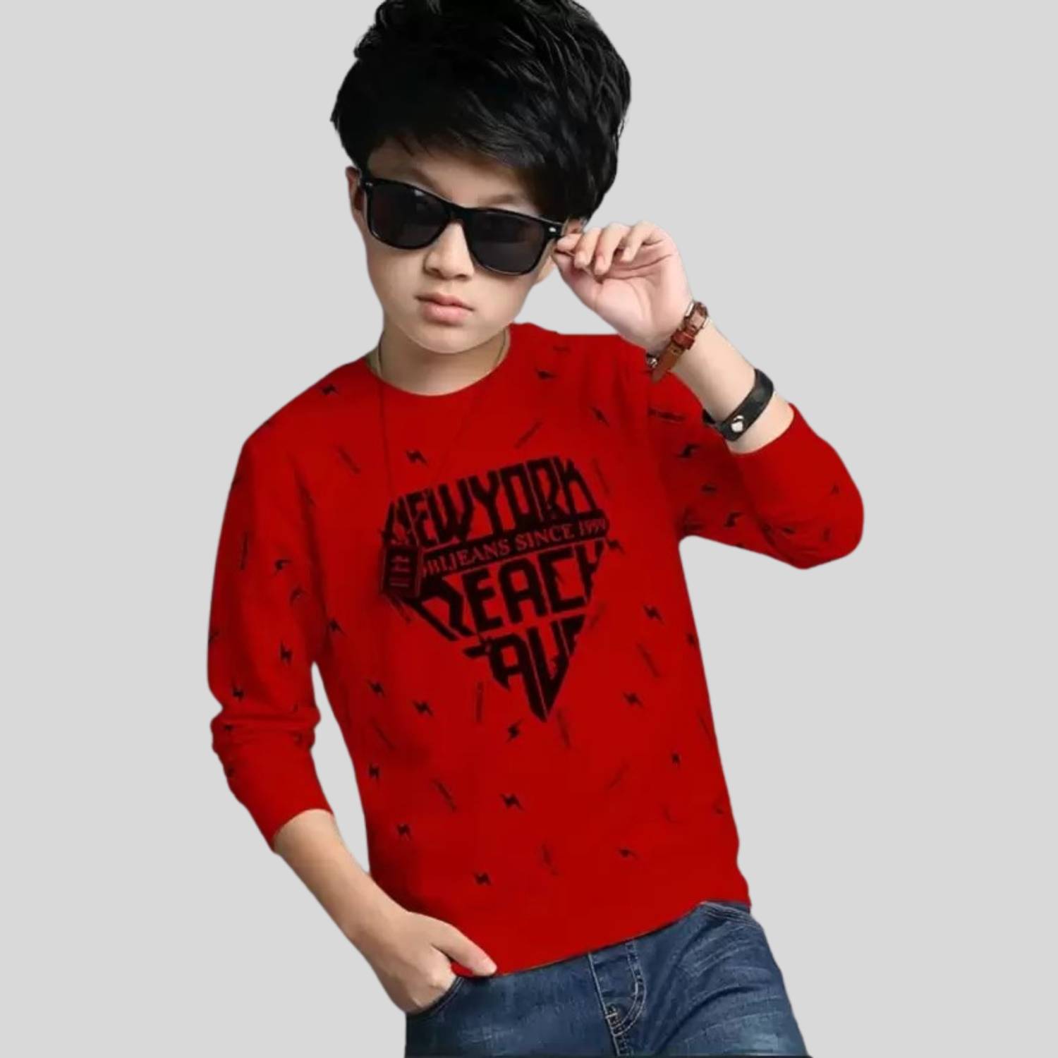 Ticoss Boys & Girls Printed Cotton Blend Regular T Shirt