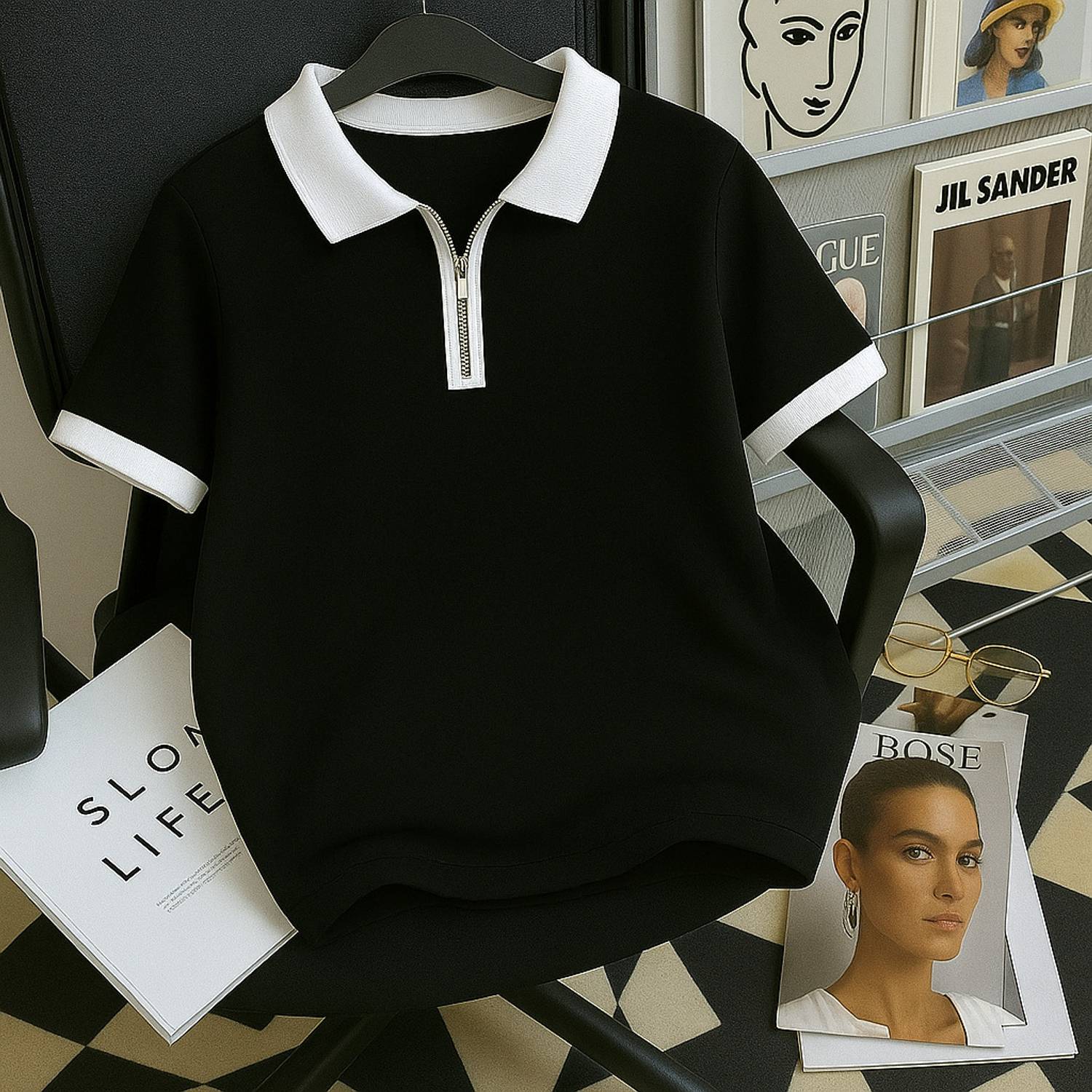 Try Boys Blue Colorblock Cotton Blend T Shirt - Image 1