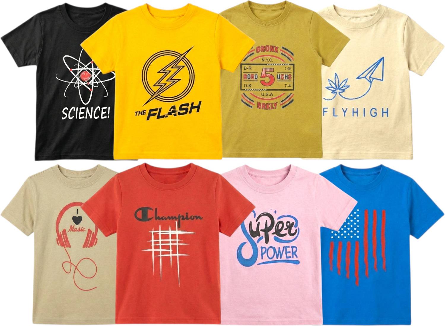 ALUXDON Boys Typography, Superhero, Graphic Print Cotton Blend Regular T Shirt