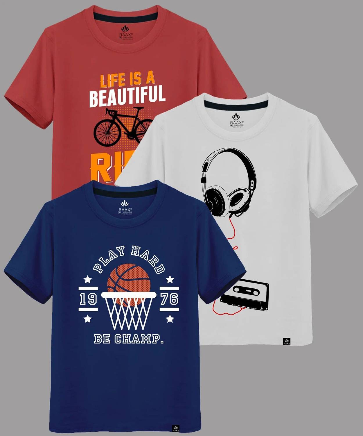 Raax Boys Printed Pure Cotton Regular T Shirt