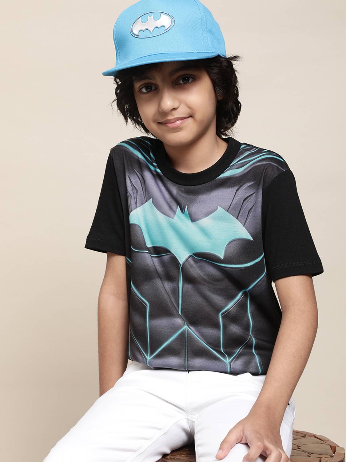 Batman By Kidsville Boys Graphic Print Pure Cotton Regular T Shirt