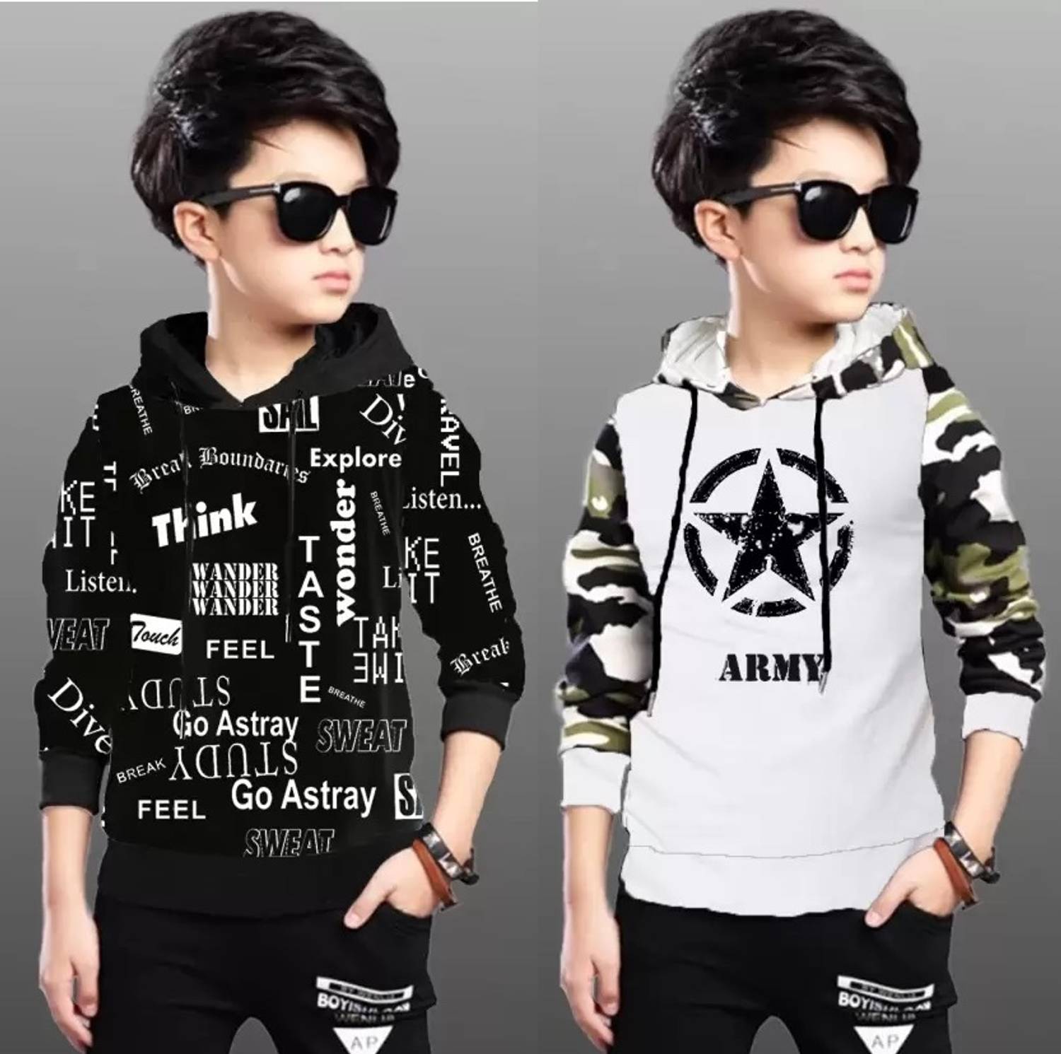ATLANS Boys & Girls Printed Cotton Blend Regular T Shirt
