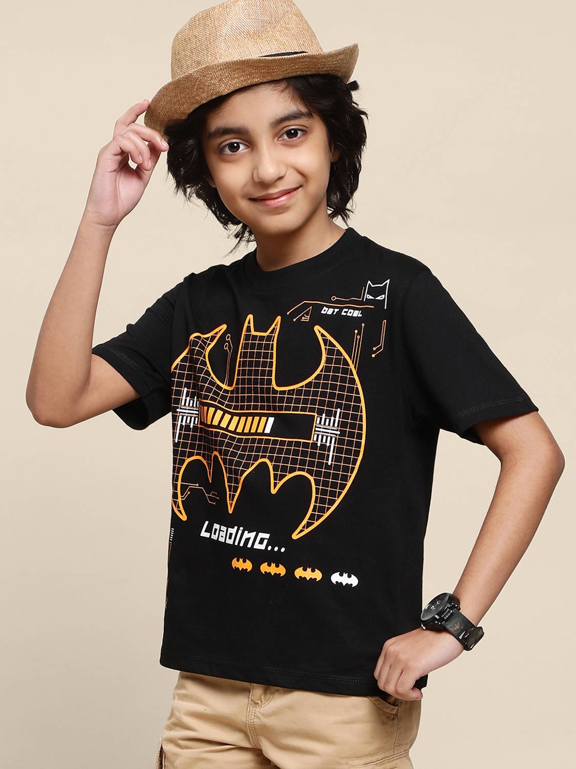 Batman By Kidsville Boys Graphic Print Pure Cotton Regular T Shirt