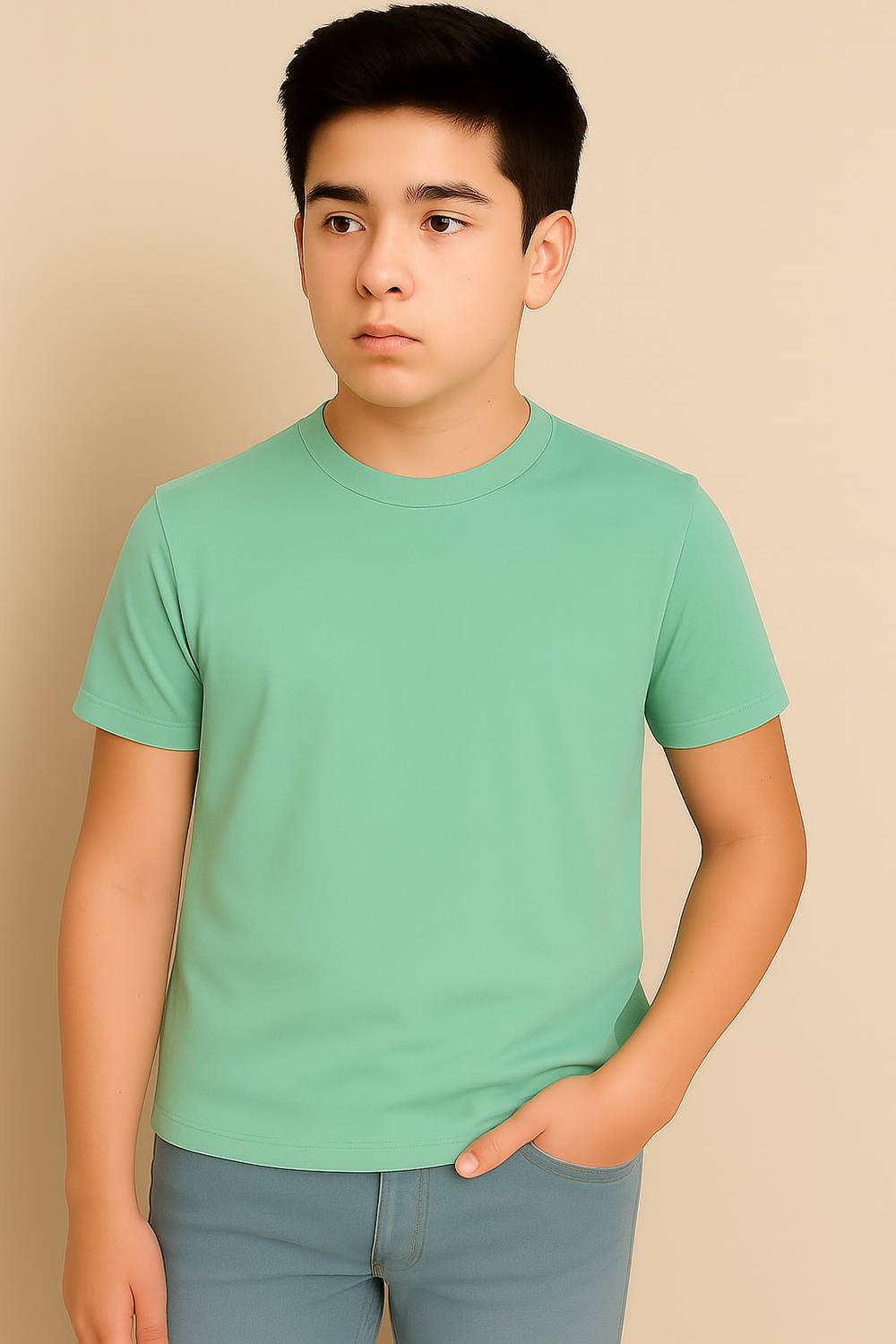Belive in Yourself Boys Solid Polyester Regular T Shirt