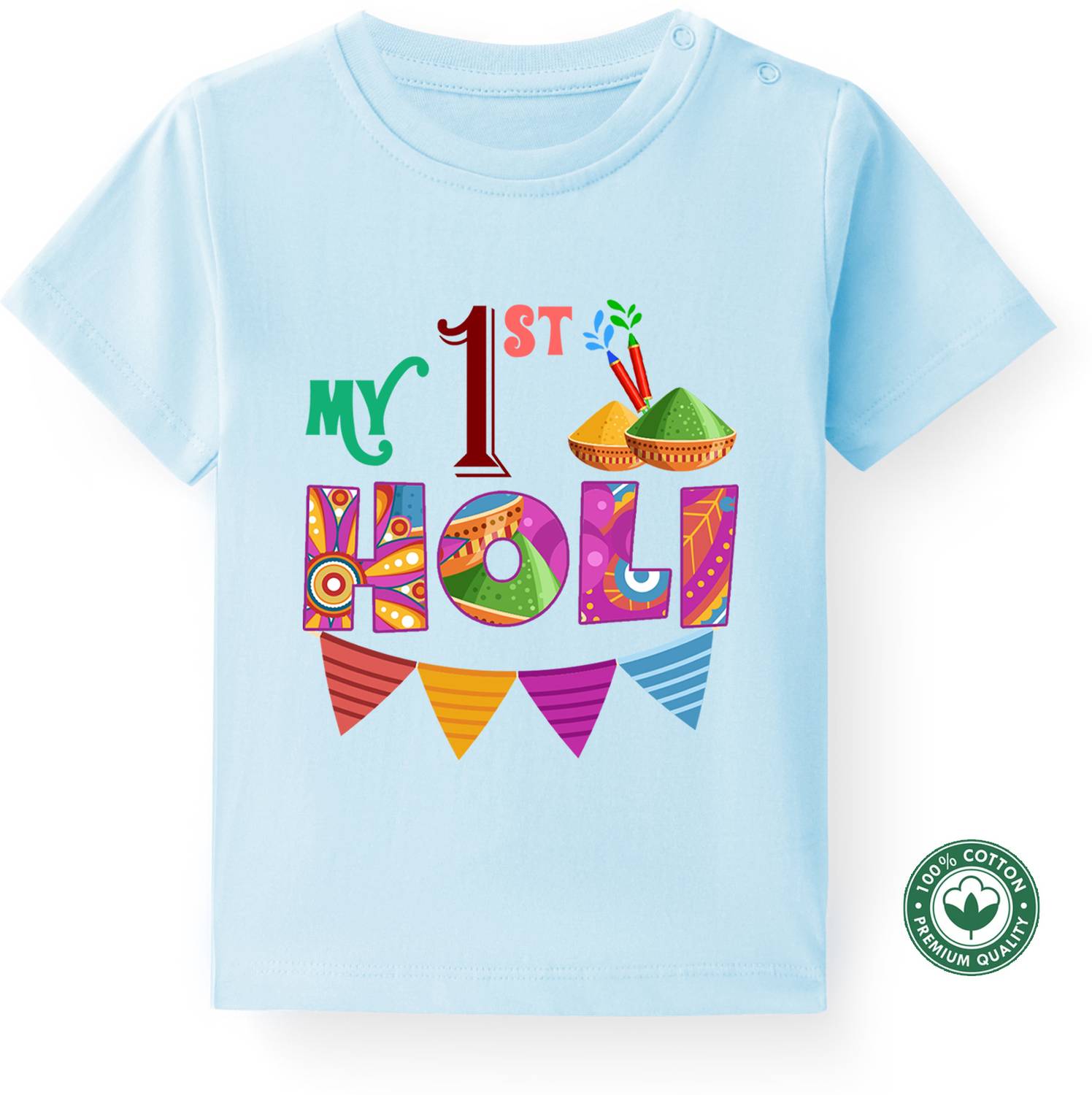 BLUSHES Baby Boys & Baby Girls Printed Pure Cotton Regular T Shirt