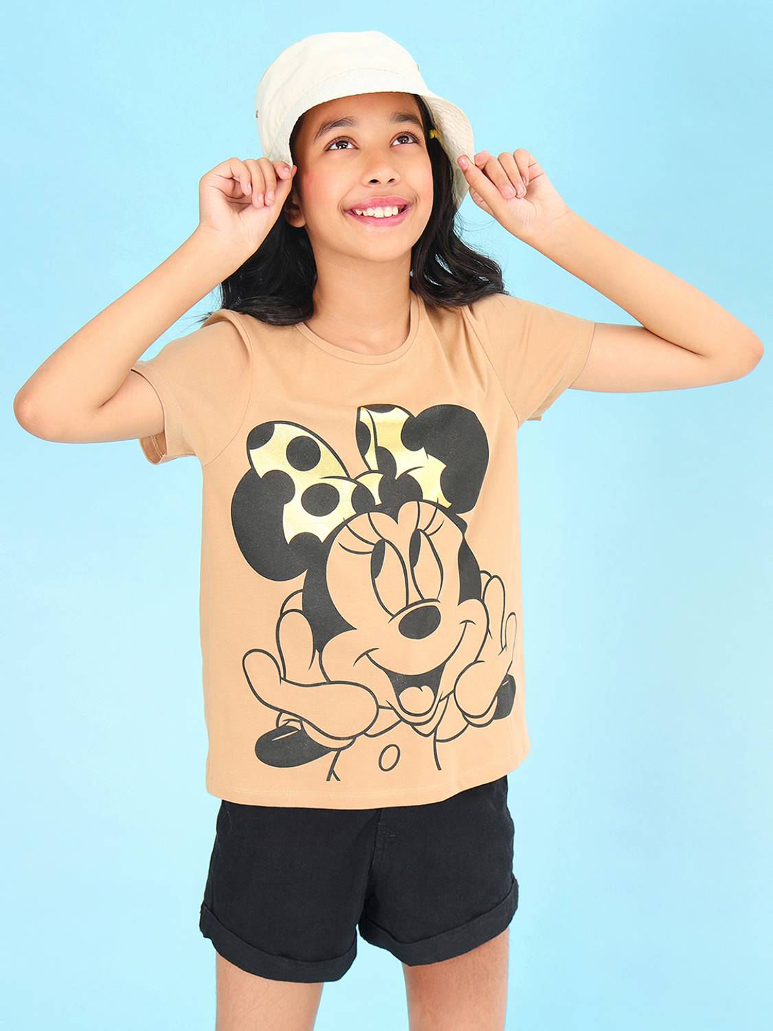 BONKIDS Girls Printed Pure Cotton Regular T Shirt