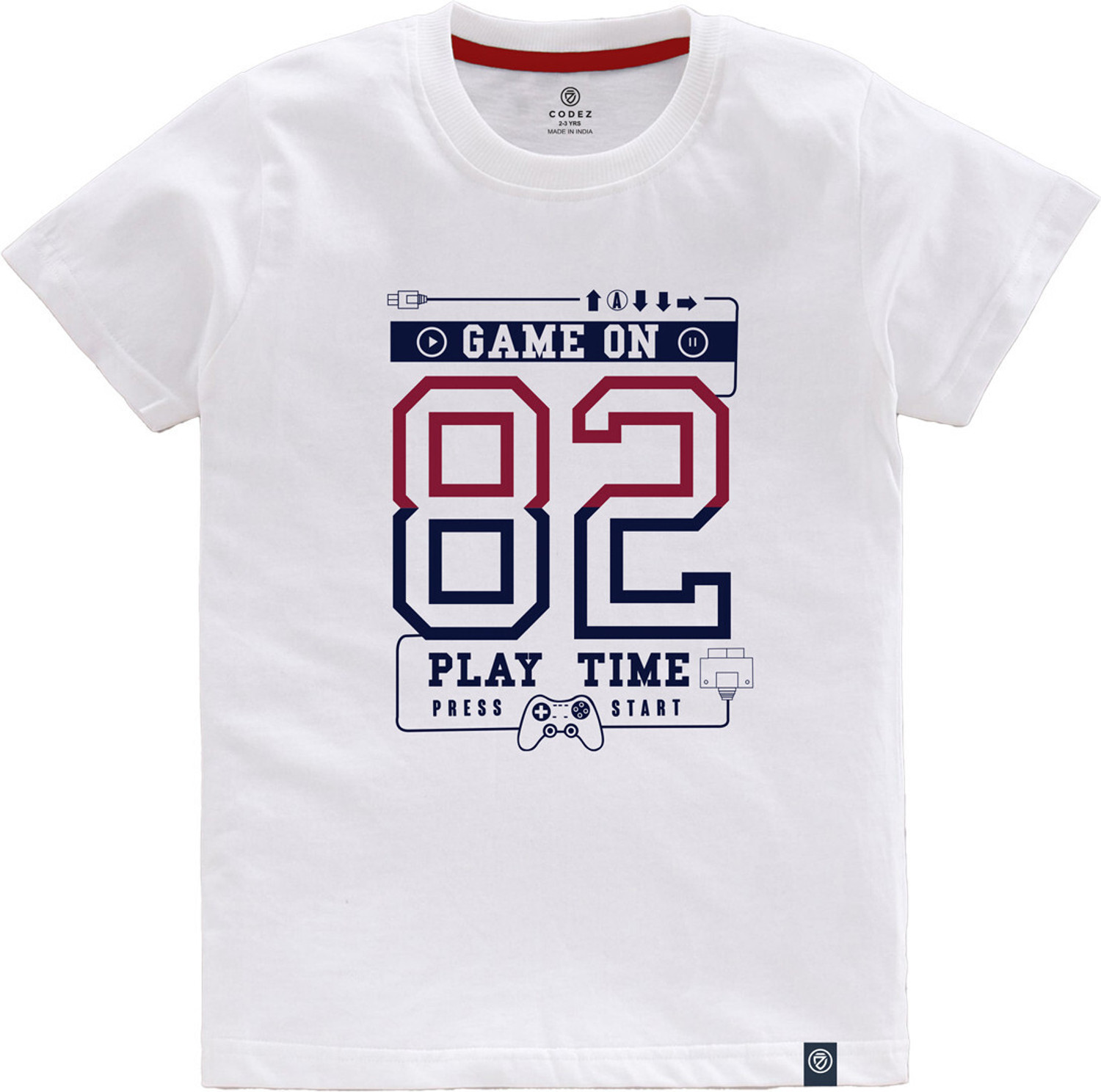 Image of Codez Boys Printed Cotton Blend Regular T Shirt