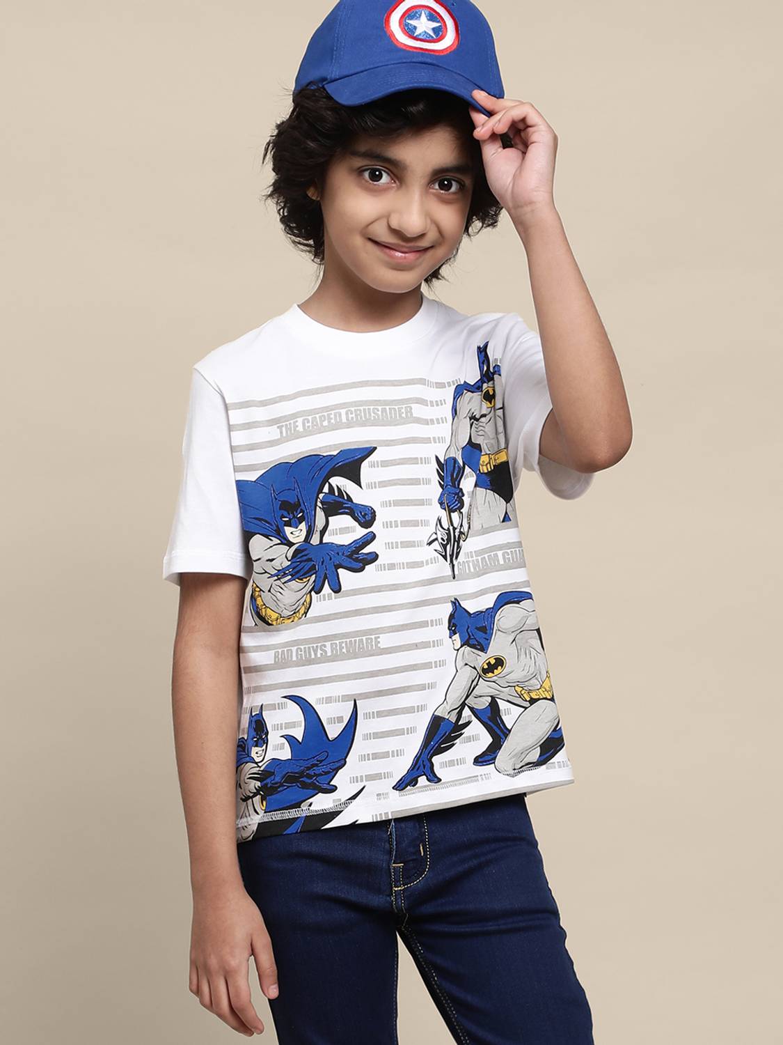 Batman By Kidsville Boys Graphic Print Pure Cotton Regular T Shirt