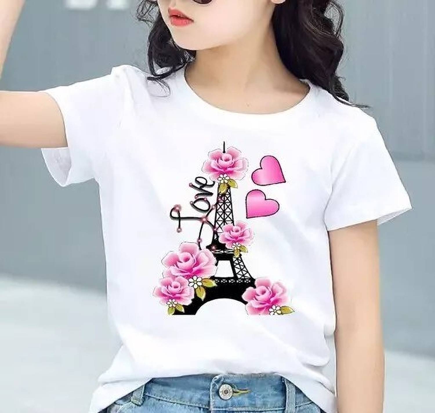 adiraj enterprises Girls Printed Polycotton Regular T Shirt