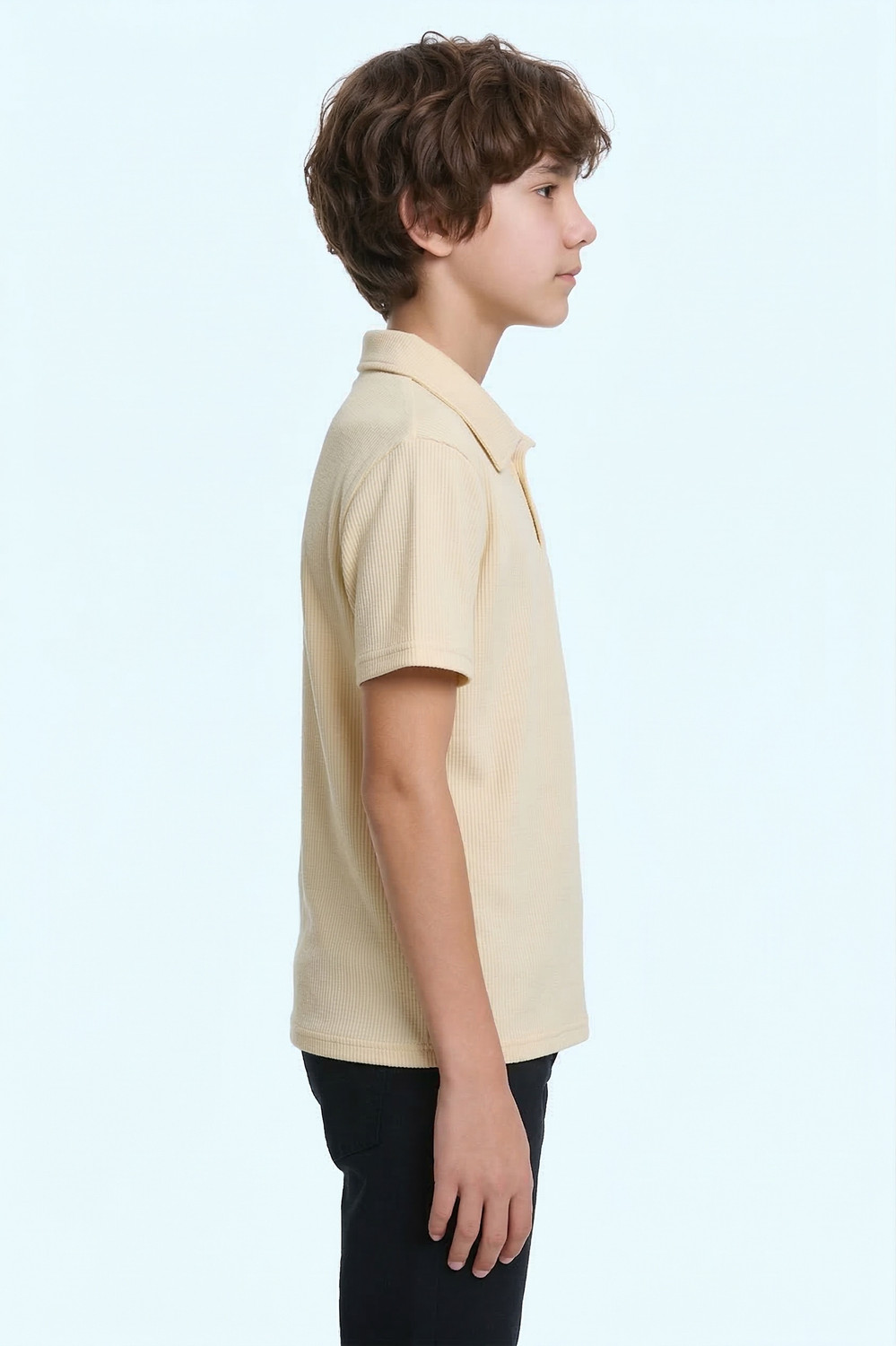 Image of Try This Boys Colorblock Cotton Blend Regular T Shirt (Beige, Pack of 1)