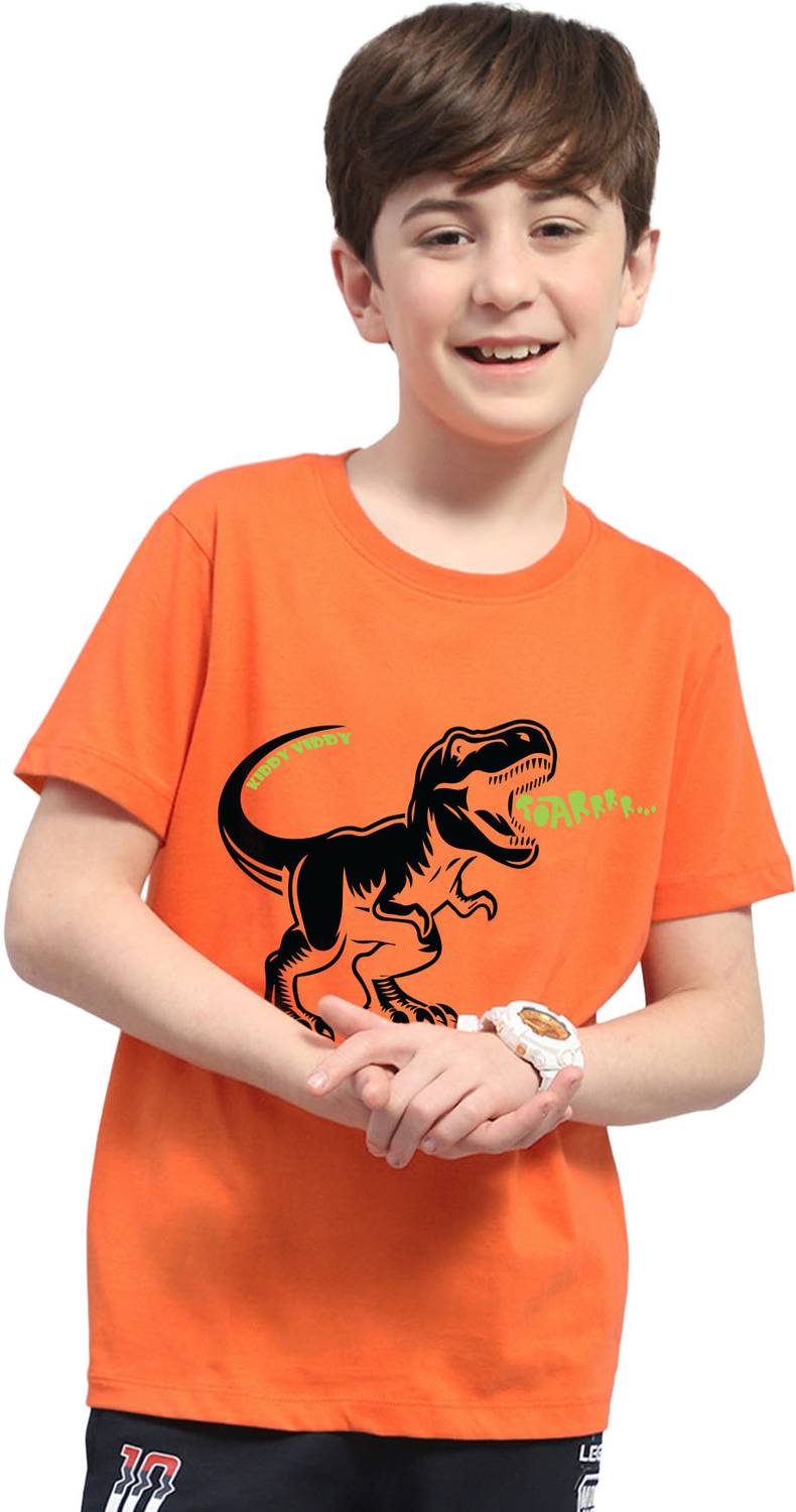 AOOSH Boys Printed Cotton Blend Regular T Shirt