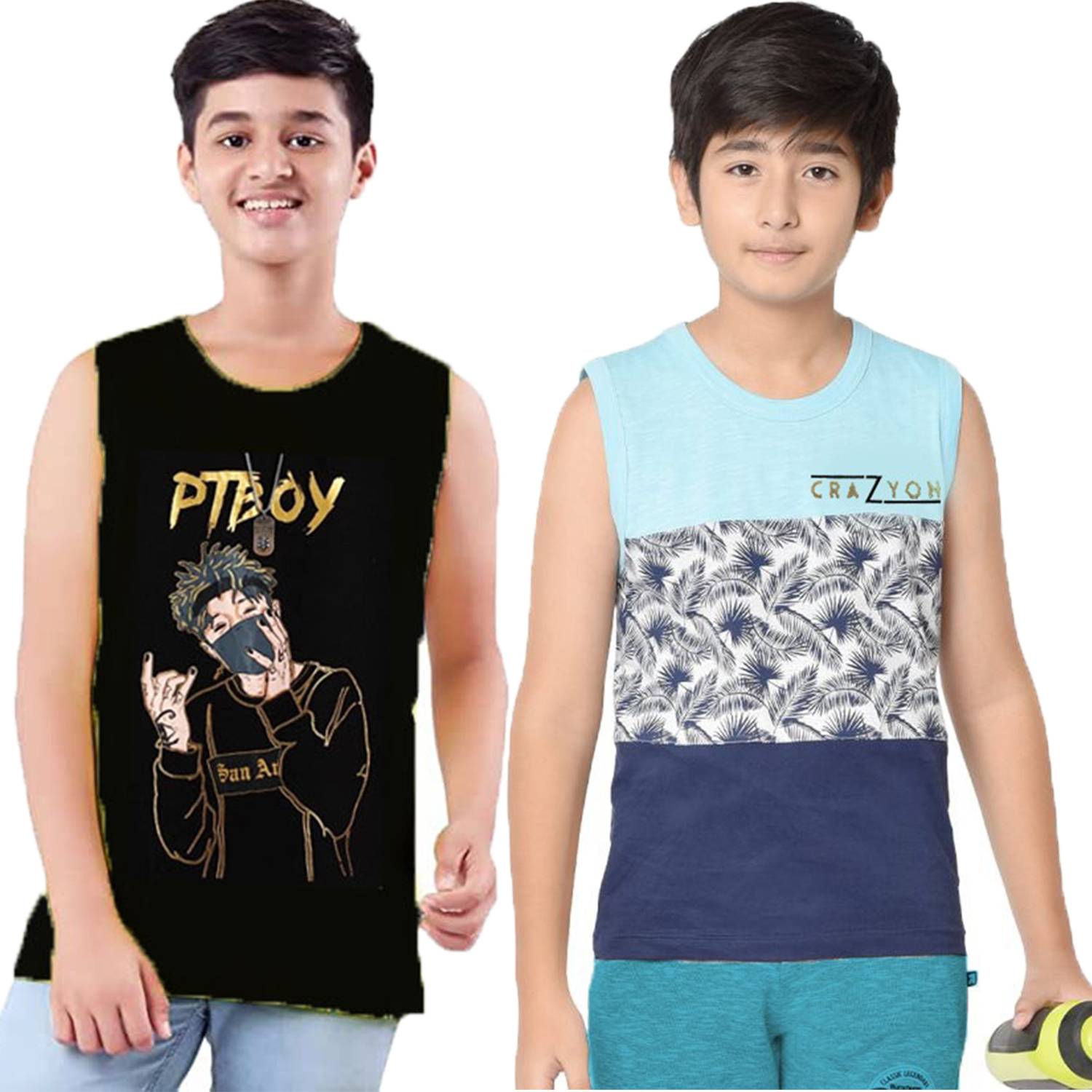 crazyon Boys Typography Pure Cotton Regular T Shirt