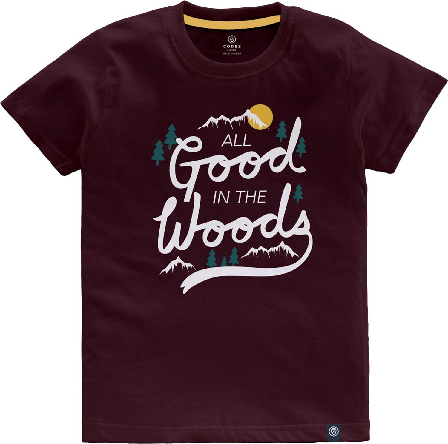 Image of Codez Boys Printed Cotton Blend Regular T Shirt
