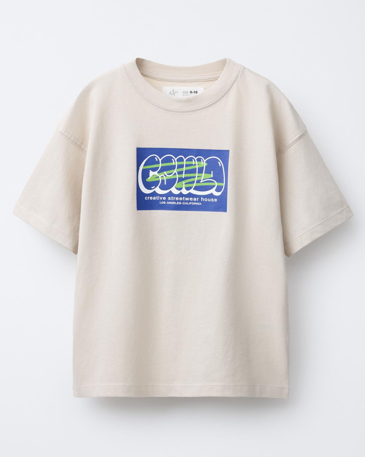 Image of Alan Jones Boys Graphic Print Cotton Blend Oversized T Shirt