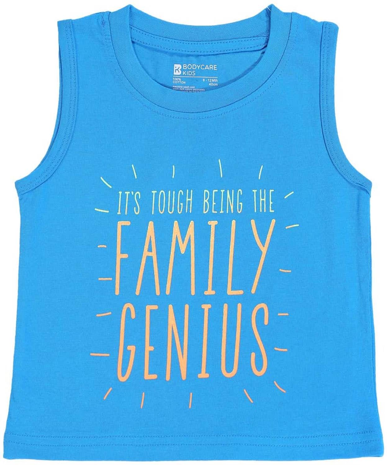 BodyCare Boys Typography, Printed Cotton Blend Regular T Shirt