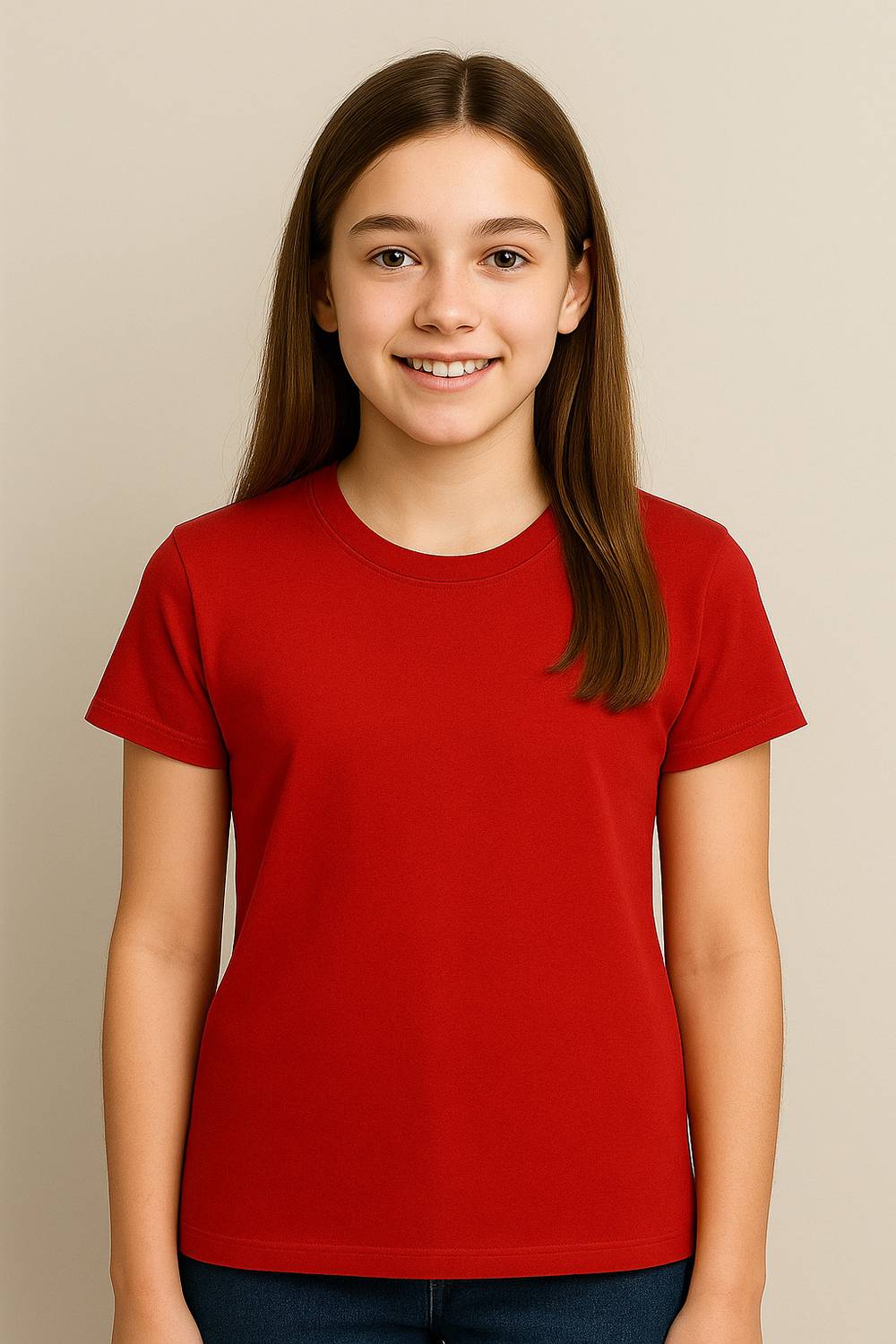 Belive in Yourself Girls Solid Polyester Regular T Shirt