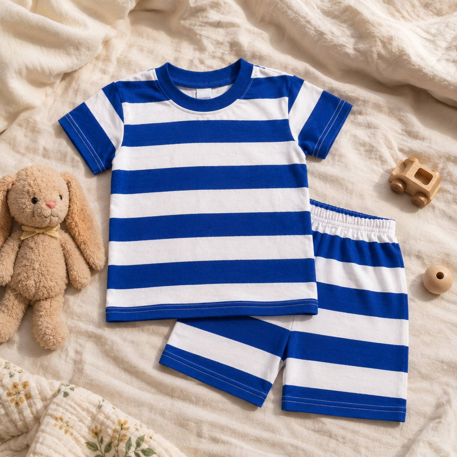 BBARKAT Baby Boys & Baby Girls Striped Cotton Blend Regular T Shirt