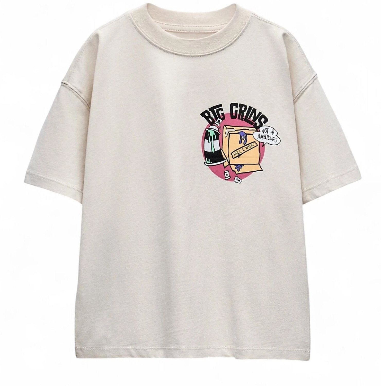 Image of Alan Jones Boys Printed Cotton Blend Oversized T Shirt