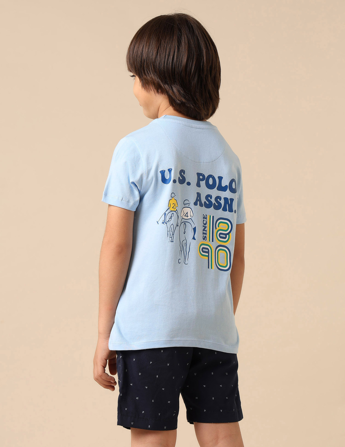 Image of U.S. POLO ASSN. Boys Printed Pure Cotton Regular T Shirt