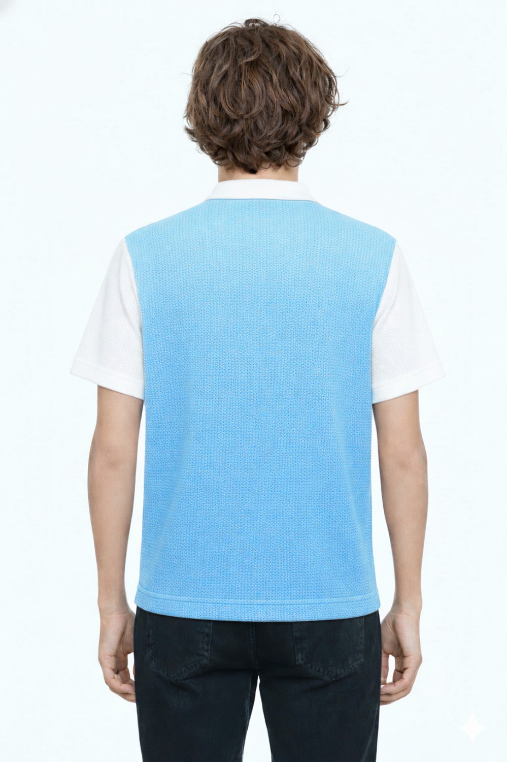 Image of Try This Boys Colorblock Cotton Blend Regular T Shirt (Blue, White, Pack of 1)
