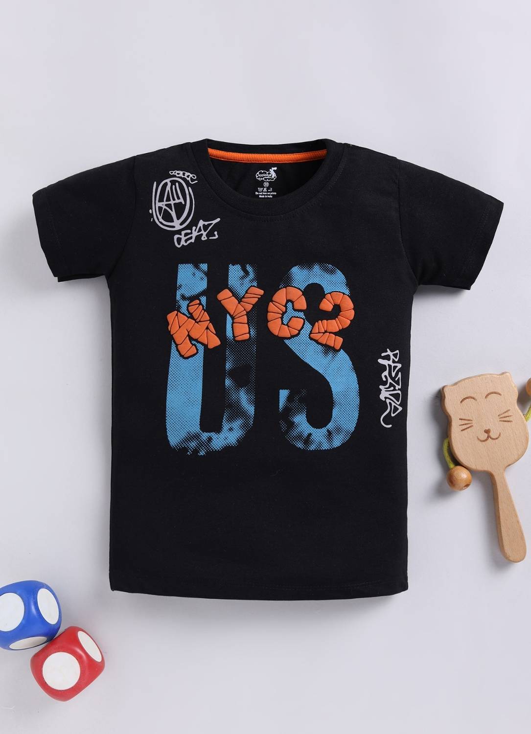Appleeye Boys & Girls Printed Cotton Blend Regular T Shirt
