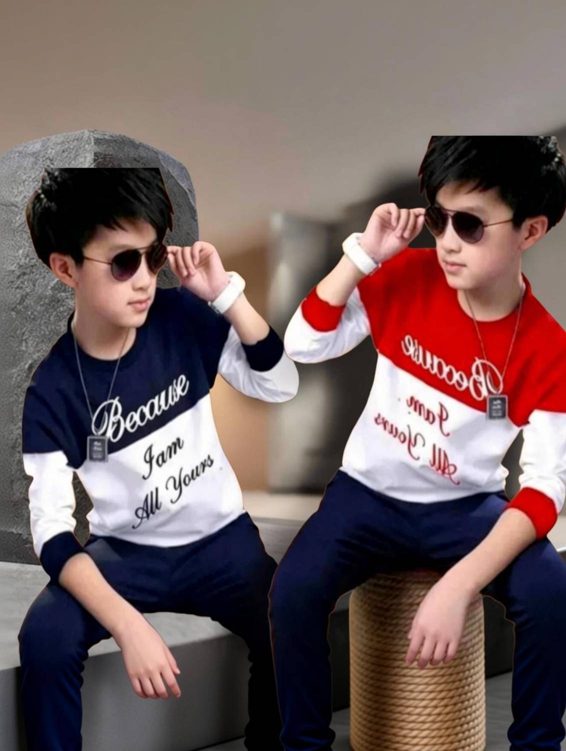 CALOYA Boys Printed Cotton Blend Regular T Shirt