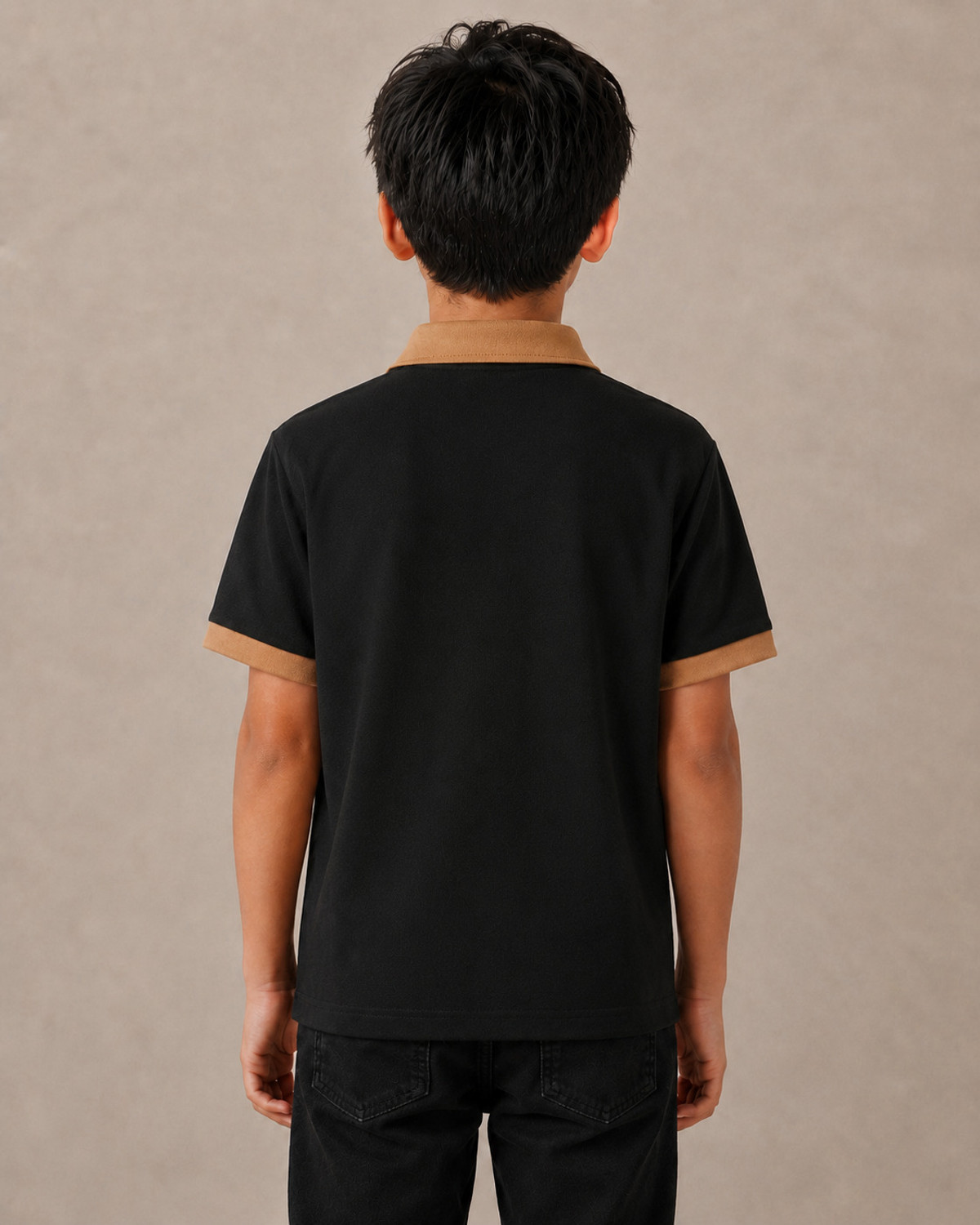 Image of Try This Boys Colorblock Cotton Blend Regular T Shirt (Black, Pack of 1)