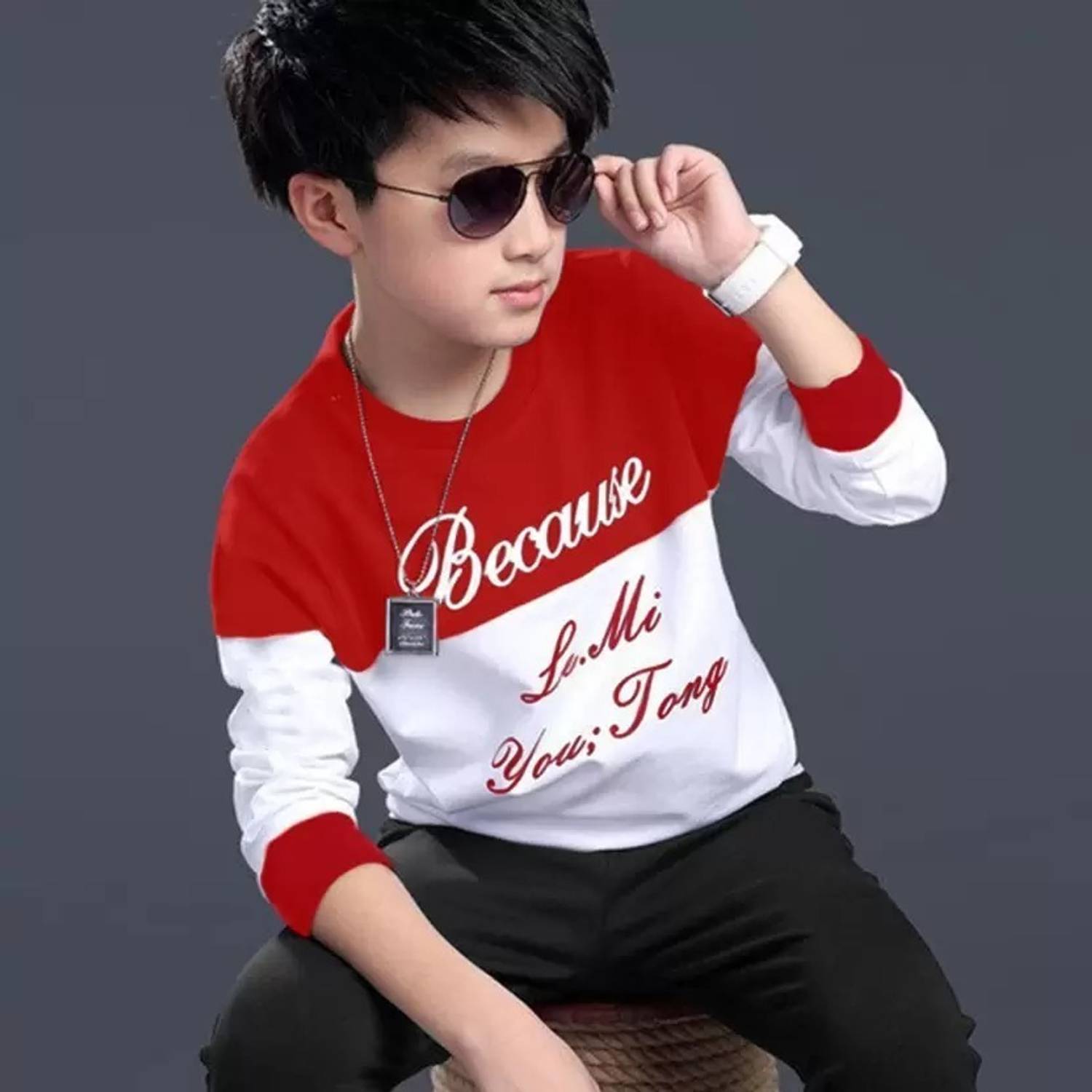 ASHA Boys Printed Cotton Blend Regular T Shirt