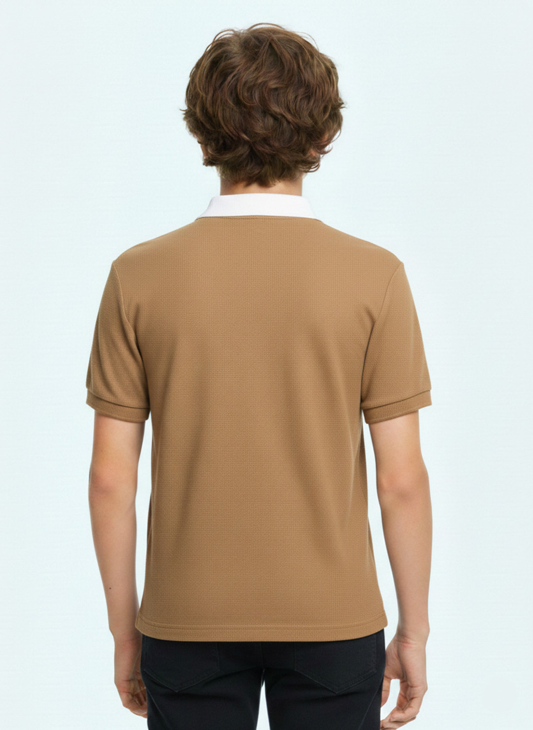 Image of Try This Boys Colorblock Cotton Blend Regular T Shirt (Beige, White, Pack of 1)