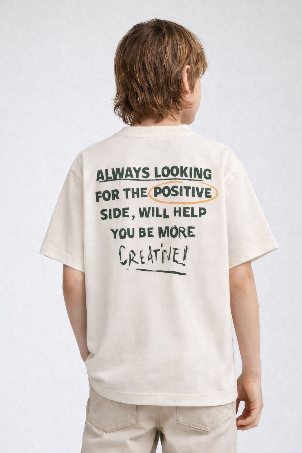 Image of Alan Jones Boys Printed Cotton Blend Oversized T Shirt