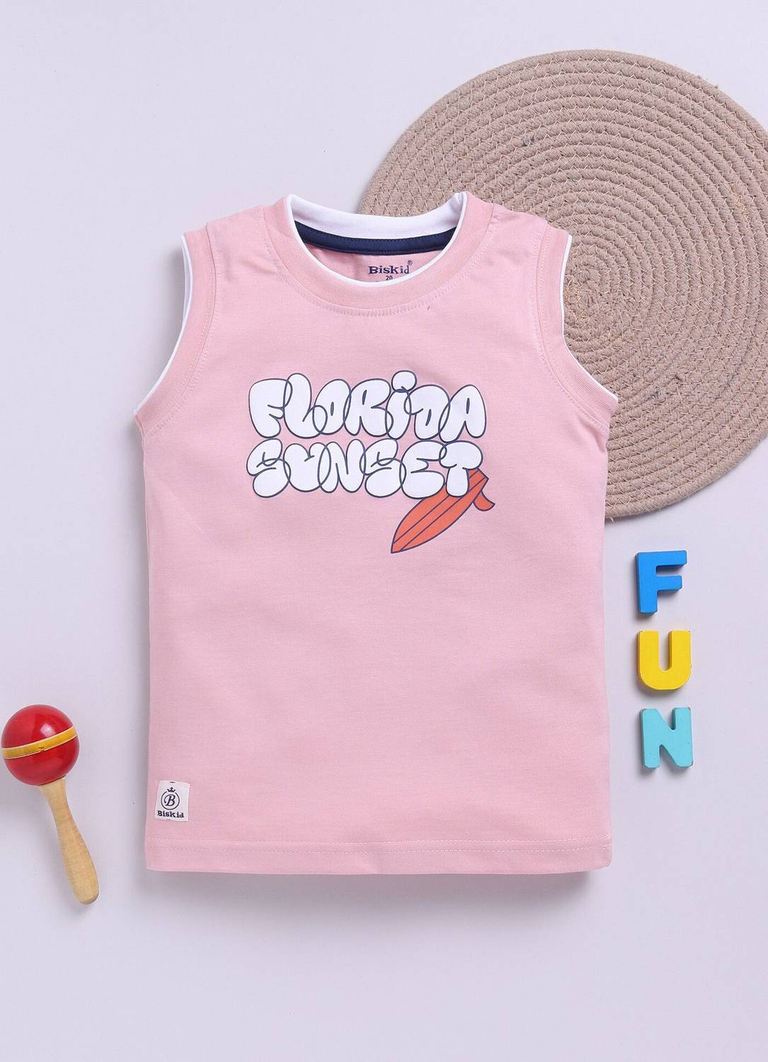 BISKID Boys Printed Pure Cotton Regular T Shirt