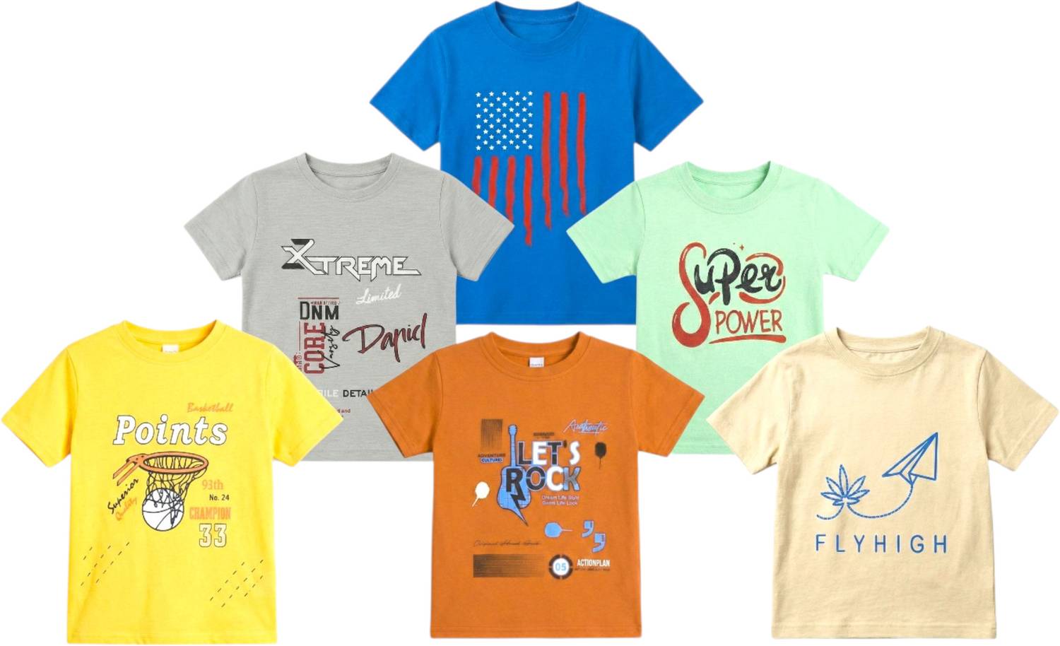 alphonso Boys & Girls Printed, Graphic Print Cotton Blend Regular T Shirt