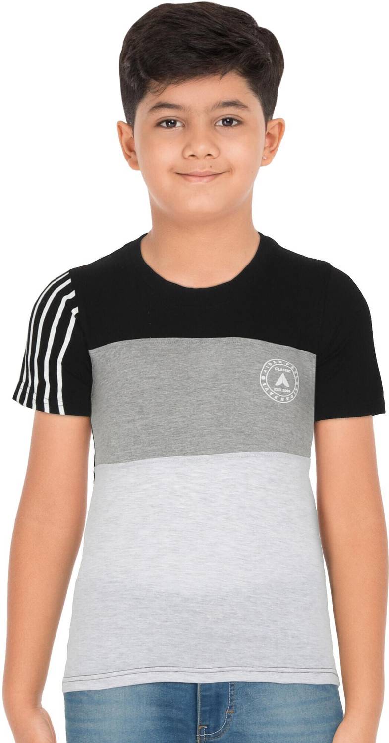 AIDAN PAUL Boys Colorblock Pure Cotton Regular T Shirt