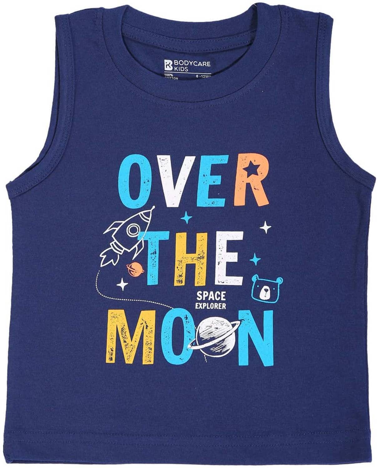 BodyCare Boys Typography, Printed Cotton Blend Regular T Shirt