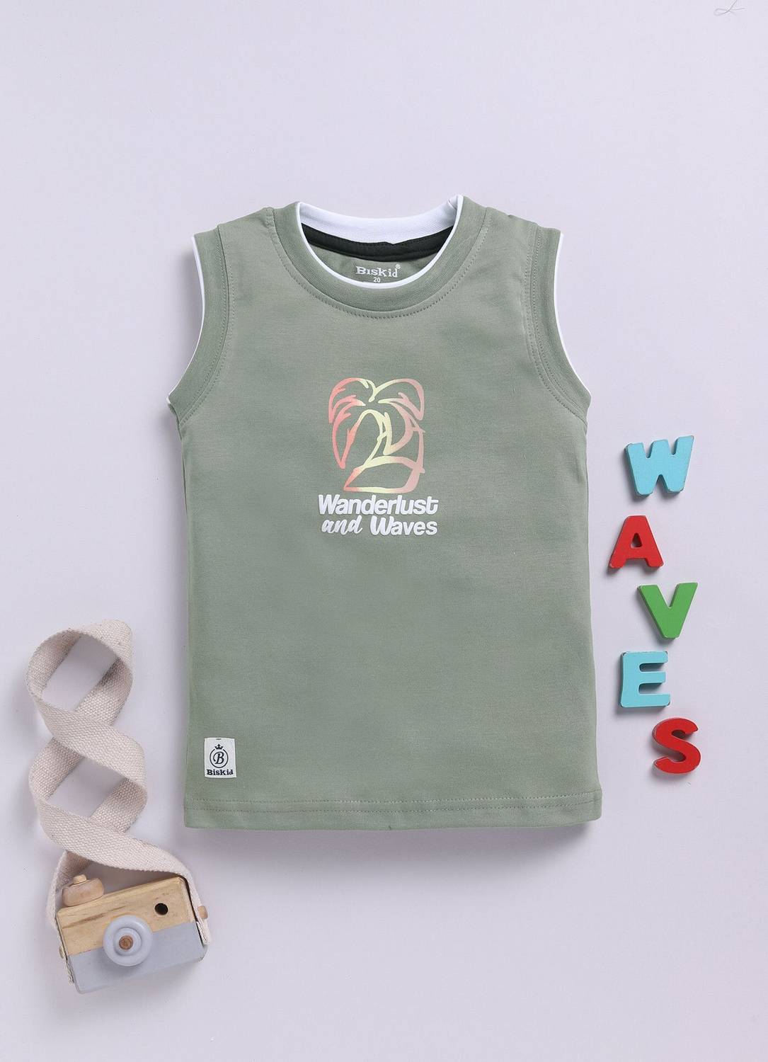 BISKID Boys Printed Pure Cotton Regular T Shirt