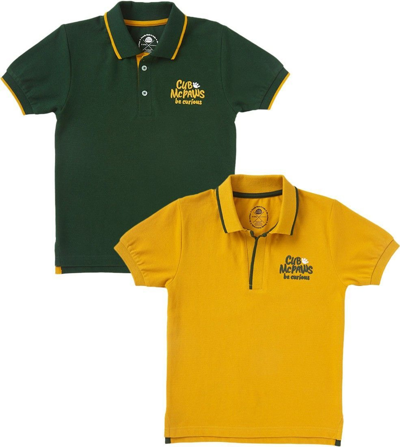Image of Cub McPaws Boys Solid Cotton Blend Regular T Shirt