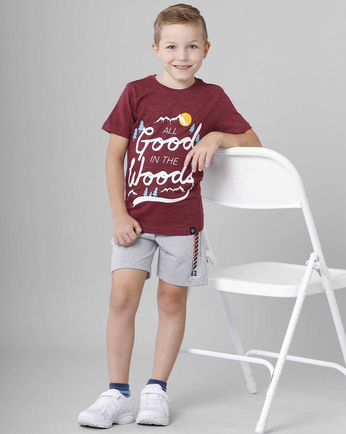 Image of Codez Boys Printed Cotton Blend Regular T Shirt