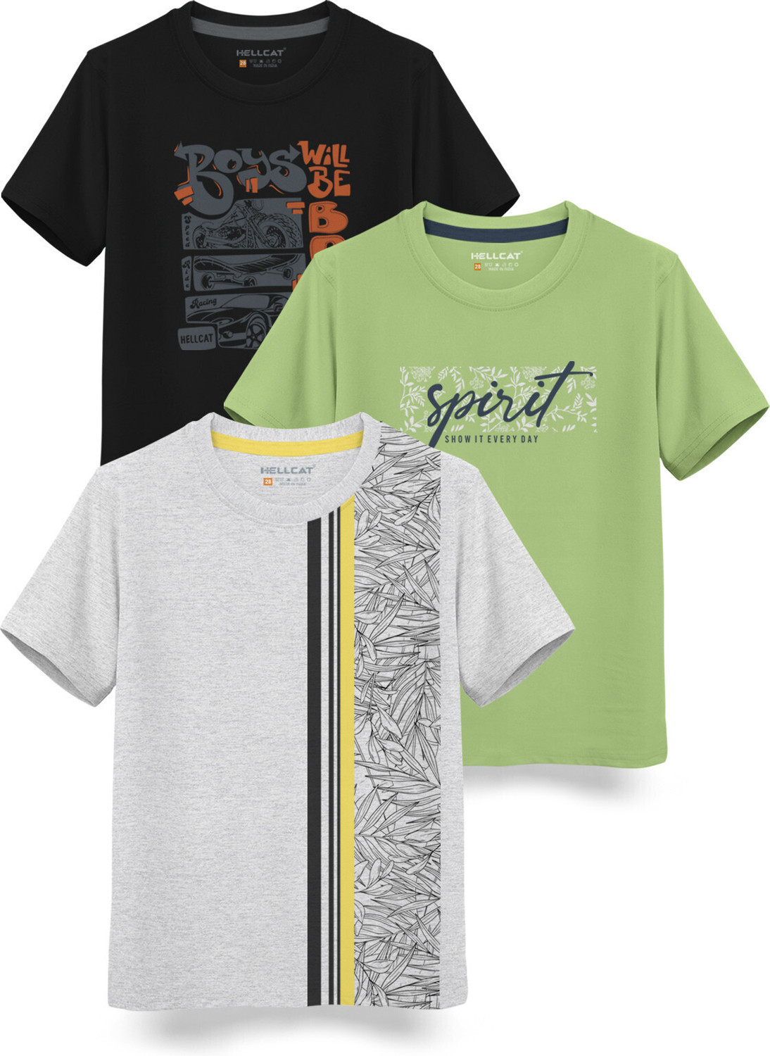 Image of Hellcat Boys Printed Cotton Blend Regular T Shirt