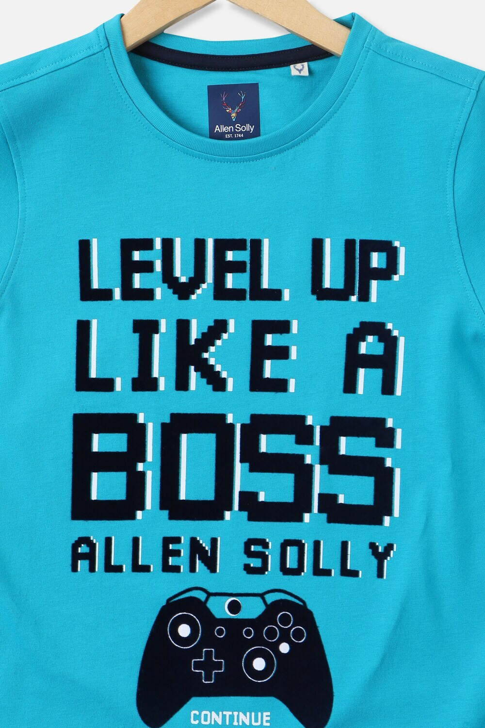 Image of Allen Solly Boys Printed Pure Cotton Regular T Shirt