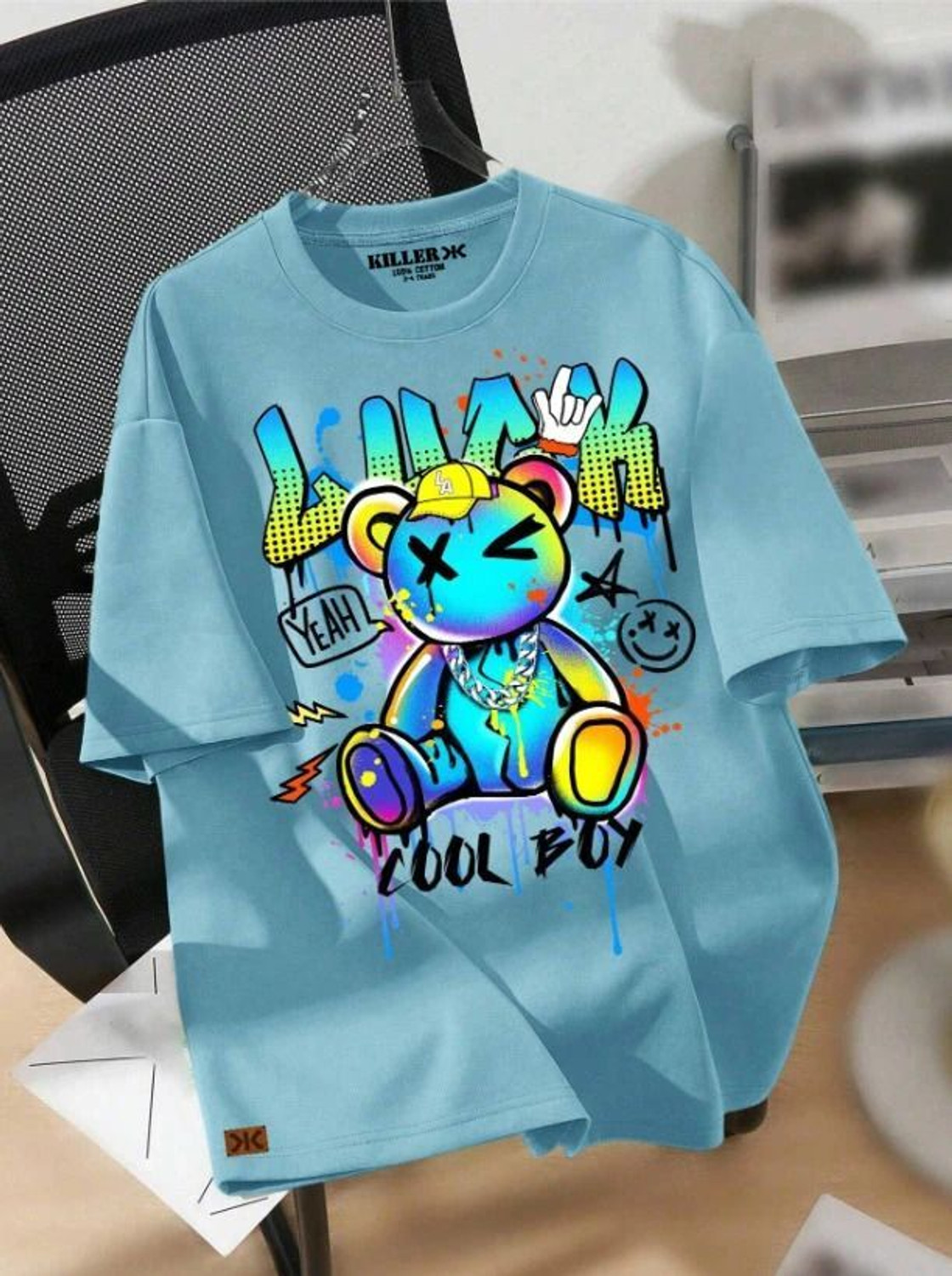 Image of KILLER Boys Graphic Print Pure Cotton Regular T Shirt