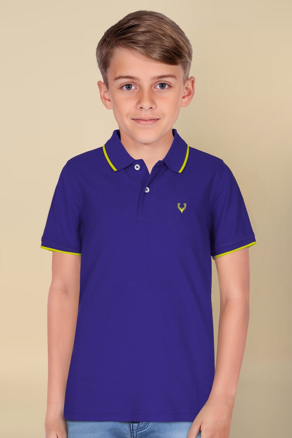 Image of Allen Solly Boys Solid Cotton Blend Regular T Shirt