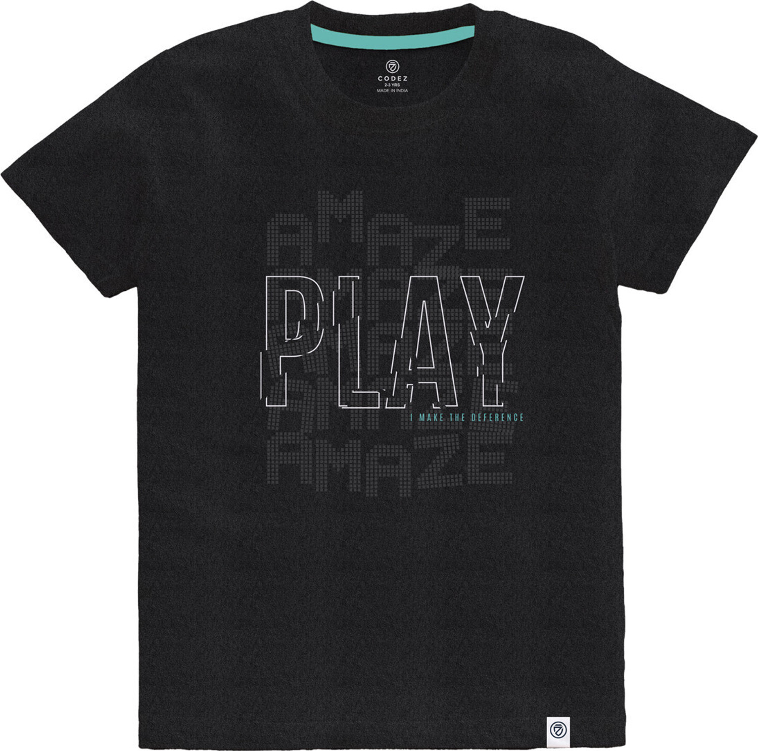 Image of Codez Boys Printed Cotton Blend Regular T Shirt