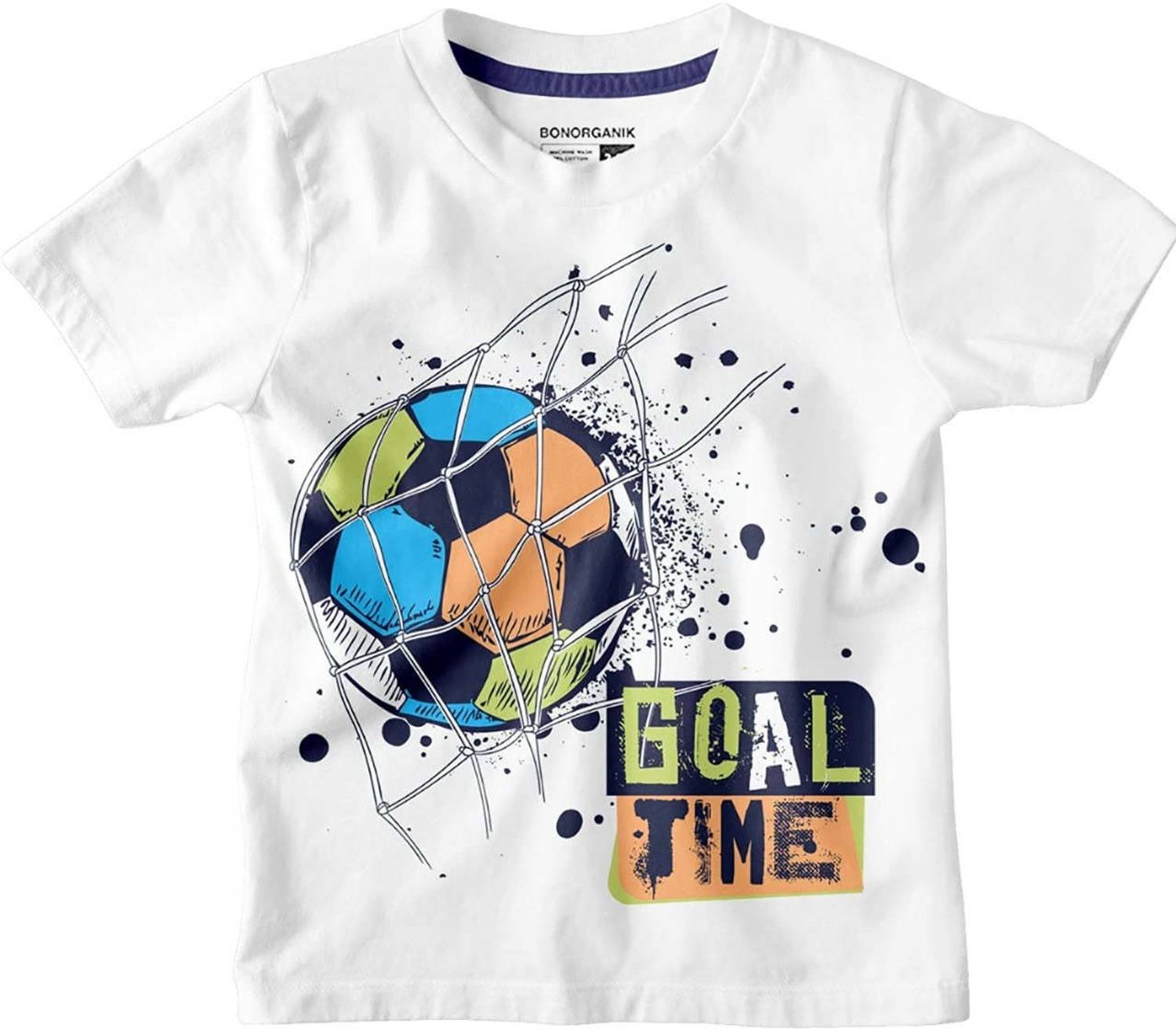 BONKIDS Boys Printed Pure Cotton Slim T Shirt
