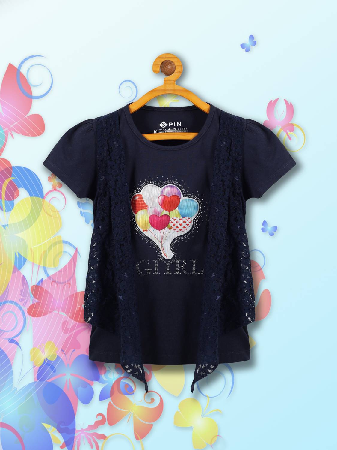 3Pin Girls Casual Pure Cotton Top