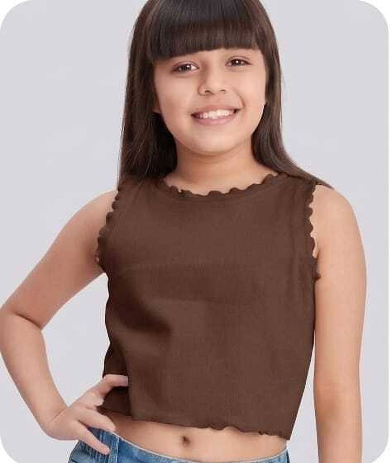BOKKA Girls Casual Lycra Blend Crop Top
